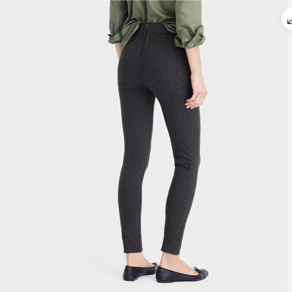 J.Crew High Rise Ponte Leggings with Elastic Waist and Exposed Back Zipper - Picture 2 of 16